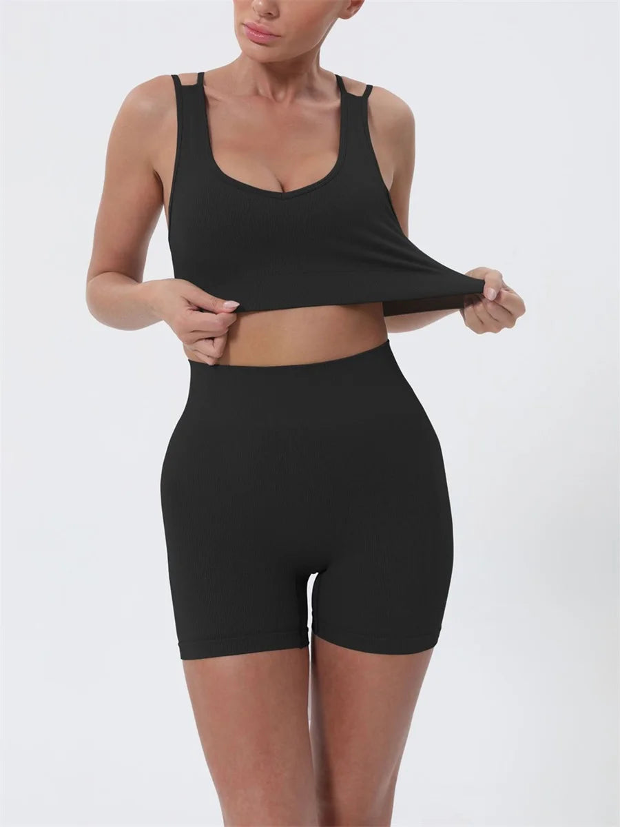Women's Summer 2-Piece Crop Top & Shorts Set
