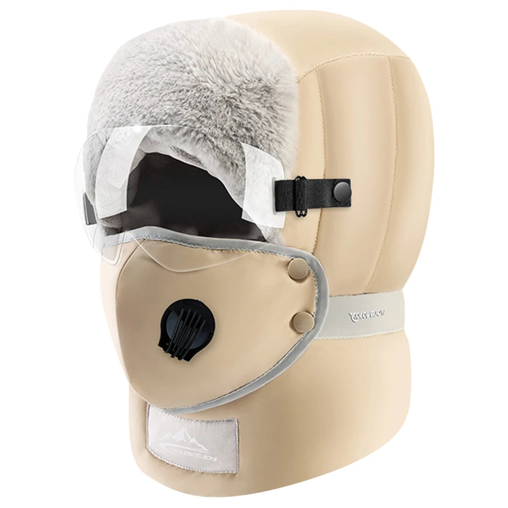 Outdoor Winter Warm Thicken Ski Hat with Goggles