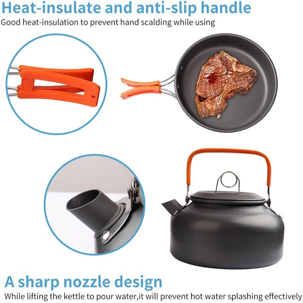 Camping Cookware Set for 2-3 People