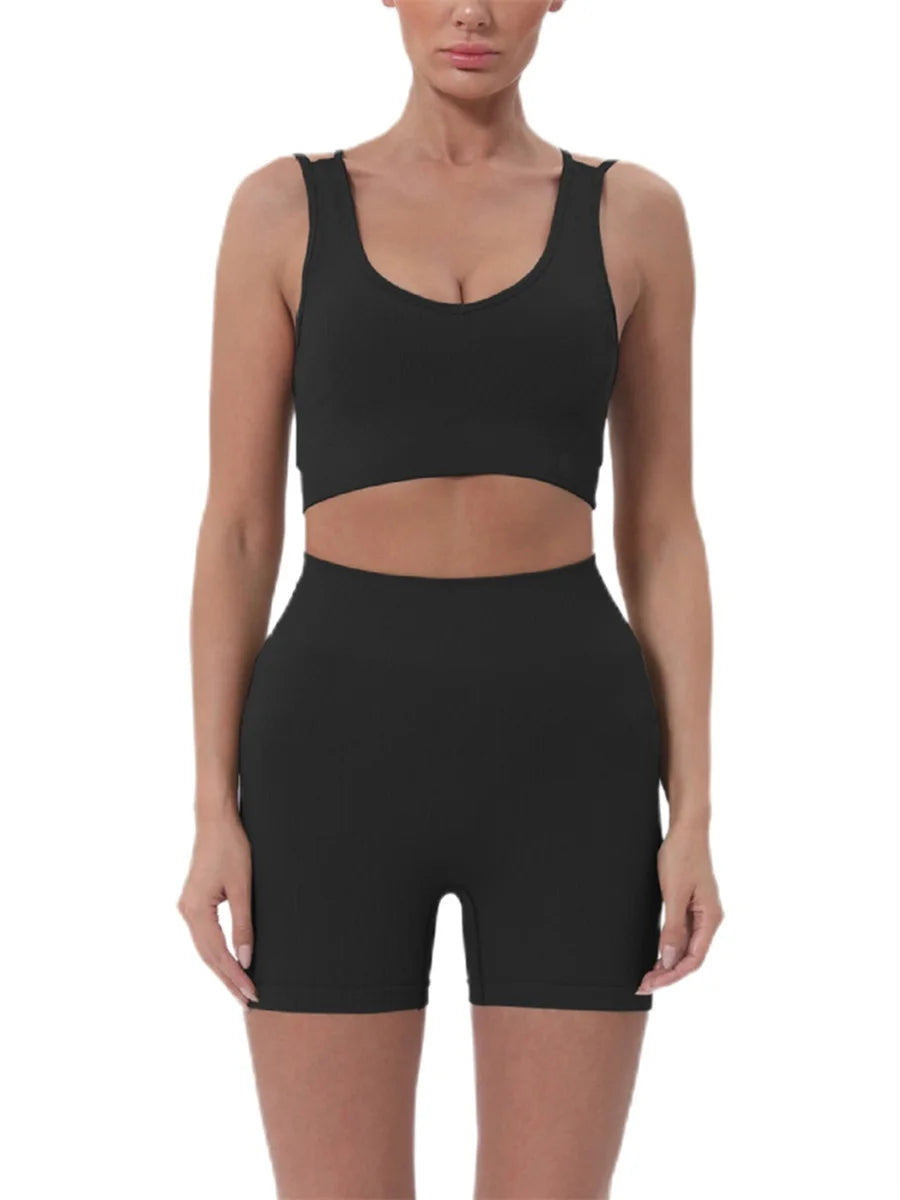 Women's Summer 2-Piece Crop Top & Shorts Set